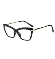 Camerazar Elegantné čierne slnečné okuliare Cat Eye s antireflexnými sklami, polykarbonát/plast/kov, 143x134x45 mm