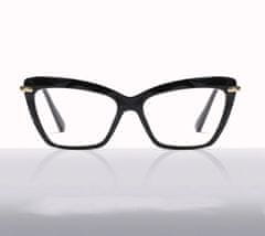 Camerazar Elegantné čierne slnečné okuliare Cat Eye s antireflexnými sklami, polykarbonát/plast/kov, 143x134x45 mm