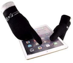 Camerazar Elegantné dámske zimné rukavice s dotykovou funkciou, nepremokavé, polyester, čierne - 22,5 cm
