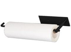 Camerazar Robustný držiak na papierové utierky a fólie, nerezová oceľ, čierny matný, 33x8x6,2 cm