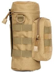Camerazar Vojenská cestovná taška cez rameno Molle, piesková farba, nylon 1000D Oxford, 27x11 cm