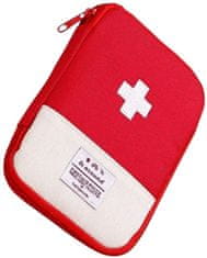 Camerazar Organizér lekárničky červený, uzatváranie na zips, 4 priehradky, rozmery 18x14x1,5 cm