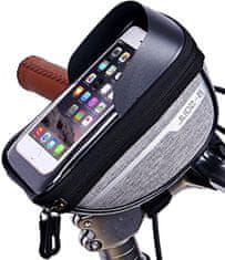 Camerazar Vodotesná taška na bicykel s držiakom na telefón, polyester a umelá koža, 19,5 cm x 9,5 cm x 8,5 cm