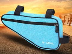 Camerazar Predná taška na bicykel B-SOUL, modrá, vodotesná, rozmery 26x14x6 cm