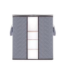 Camerazar Veľký šatníkový organizér na posteľnú bielizeň a oblečenie, sivý, netkaná textília/polyester, 50x46x28 cm