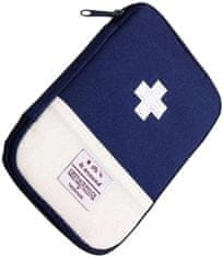 Camerazar Modrý organizér do lekárničky so zipsom, 18x14x1,5 cm