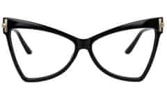 Camerazar Štýlové okuliare s mačacími očami, čierne, plastové, filter UV400, dĺžka 147 mm