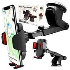 Camerazar Teleskopický držiak telefónu do auta, čierny, plastový, nastaviteľný 6,4 cm - 9 cm