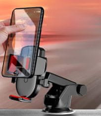 Camerazar Teleskopický držiak telefónu do auta, čierny, plastový, nastaviteľný 6,4 cm - 9 cm