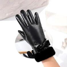 Camerazar Dámske zimné lyžiarske rukavice nepremokavé na dotyk, čierne, polyester, dĺžka 25,5 cm