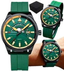 Camerazar Pánske športové hodinky CURREN WR30, zelené, s dátumovkou a z nehrdzavejúcej ocele