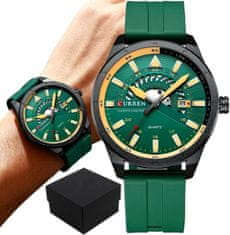 Camerazar Pánske športové hodinky CURREN WR30, zelené, s dátumovkou a z nehrdzavejúcej ocele