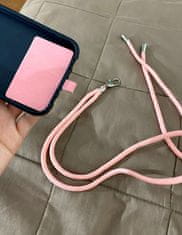 Camerazar Prívesok na kľúče s telefónnym káblom, ružový, 80 cm, šírka 0,5 cm
