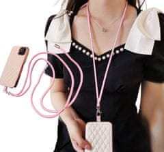 Camerazar Prívesok na kľúče s telefónnym káblom, ružový, 80 cm, šírka 0,5 cm