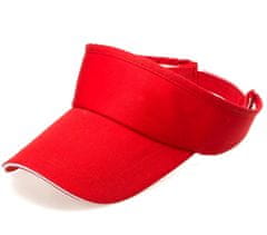 Camerazar Nastaviteľná čiapka na letnú ochranu pred slnkom, červená, s vystuženým šiltom a polstrovaním, dĺžka 10 cm