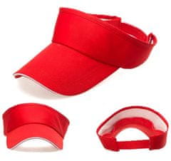 Camerazar Nastaviteľná čiapka na letnú ochranu pred slnkom, červená, s vystuženým šiltom a polstrovaním, dĺžka 10 cm