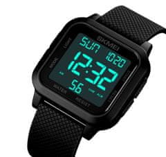 Camerazar Pánske outdoorové športové hodinky SKMEI, vojenský štýl, čierne, s digitálnym ciferníkom a gumovo-silikónovým remienkom