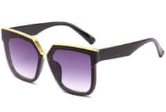 Camerazar Dámske slnečné okuliare Oversize Cat Eye, štvorcový tvar, plastové a zlaté kovové vložky, filter UV400
