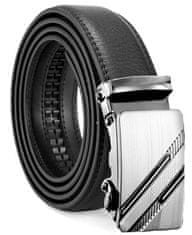 Camerazar Automatický pánsky opasok z kvalitnej syntetickej kože, čierny, šírka 3,5 mm, dĺžka 131 cm