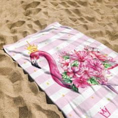 Flor de Cristal Flamenco Mystique Obdĺžniková plážová osuška s originálnym vzorom, 150x70 cm, polyester, rýchloschnúca