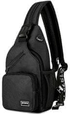 Camerazar Multifunkčný unisex outdoorový batoh, čierny, syntetická tkanina Oxford, 70-130 cm