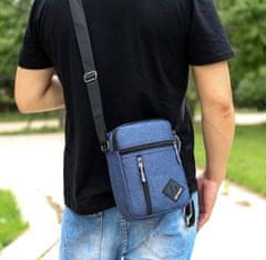 Camerazar Pánska taška cez rameno Sachet Sporty, syntetická tkanina Oxford, popruh 70-130 cm, 16x23x7 cm