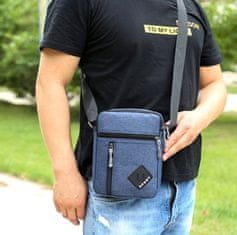 Camerazar Pánska taška cez rameno Sachet Sporty, syntetická tkanina Oxford, popruh 70-130 cm, 16x23x7 cm