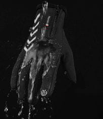 Camerazar Pánske zateplené zimné rukavice s dotykovou funkciou, čierne, polyester a guma, veľkosť XL