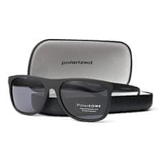 Camerazar Pánske polarizačné slnečné okuliare, filter UV-400 cat 3, matný čierny rám, sivé šošovky