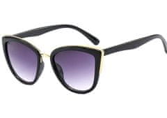Camerazar Dámske slnečné okuliare v mačacom štýle, zlaté kovové vložky, UV filter 400 cat 3, tyrkysové/hnedé/oranžové šošovky