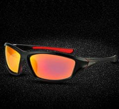 Camerazar Pánske polarizačné slnečné okuliare s oranžovými zrkadlovými sklami, matný čierny rám, filter UV-400 cat 3