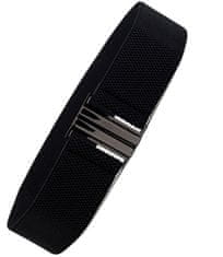Camerazar Dámsky elastický pás, čierny, syntetický materiál, 60-85 cm