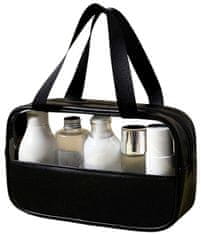 Camerazar Veľká kozmetická taška, priehľadná, nepremokavý materiál PVC+TPU, 26x16x7 cm
