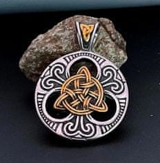 Camerazar Pánsky náhrdelník s vikingským severským amuletom, striebro-zlato, chirurgická oceľ, dĺžka retiazky 60 cm