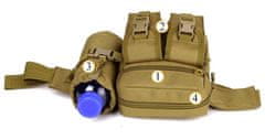 Camerazar Pánske vojenské puzdro na opasok, odolný polyester, dve vrecká na zips, rozmery 15x18x6,5 cm