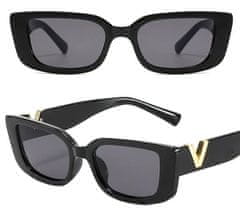 Camerazar Čierne slnečné okuliare s mačacími očami, plastový rám, UV filter 400 cat.3, šírka mostíka 20 mm