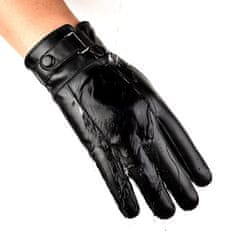 Camerazar Pánske dotykové rukavice z kvalitnej syntetickej kože, čierne, univerzálna veľkosť, s vnútornou izoláciou