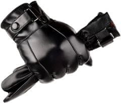 Camerazar Pánske dotykové rukavice z kvalitnej syntetickej kože, čierne, univerzálna veľkosť, s vnútornou izoláciou