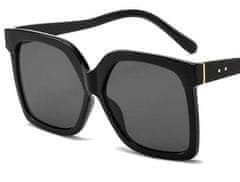 Camerazar Dámske slnečné okuliare nadrozmernej veľkosti s mačacími očami, čierne, plastové, filter UV400 Cat.3