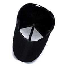 Camerazar Univerzálna čierna čiapka s nápisom, nastaviteľný obvod 55-60 cm, dĺžka 11 cm