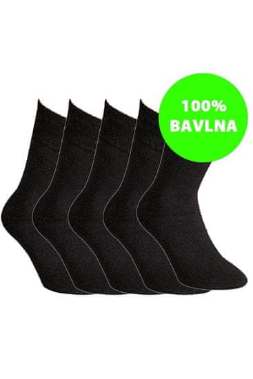 RS Ponožky 100% bavlna - dámske, pánske EU 35-38 ČIERNA