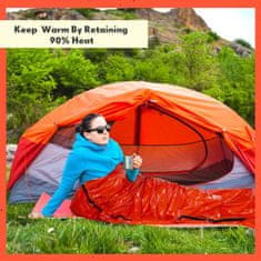 Netscroll Termo spací vak pre prvú pomoc, na prežitie v extrémnych poveternostných podmienkach, spací vak na kempovanie a hory, prvá pomoc proti chladu, podchladeniam a omrzlinám, udržiava 90% tepla, TermoBag