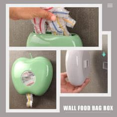 Netscroll Samolepiace držiak na vrecká na ochranu potravín, tvar jablka, ukladač vreciek, ktorý sa prilepí na stenu alebo dlaždice, BoxWraps