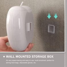 Netscroll Samolepiace držiak na vrecká na ochranu potravín, tvar jablka, ukladač vreciek, ktorý sa prilepí na stenu alebo dlaždice, BoxWraps