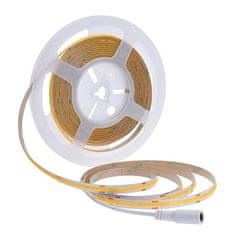 Solight COB LED pásik, sada s adaptérom, vypínač, 5m, 8W/m, 800lm/m, teplá biela