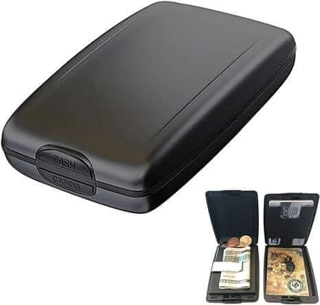 VIVVA® Pánska bezpečnostná peňaženka s blokovaním RIFD (čierna alebo strieborná farba, 105x70x30 mm) | CARDO