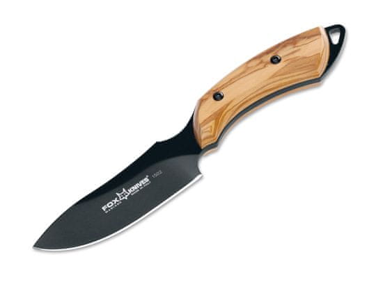 Fox Knives 1502 OL FOX EUROPEAN HUNTER lovecký nôž 9,5 cm, čierna, olivové drevo, kožené puzdro