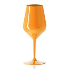 GOLD PLAST Nerozbitný plastový pohár na víno 470ml, oranžový
