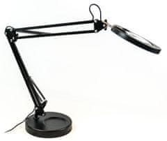 Immax LED stolní lampička ZOOM, s lupou, 12W, 5V/2A, stmívatelná, čierna