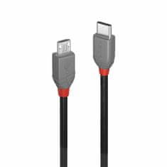 Lindy Kábel USB 2.0 Typ C CM/MICRO-B(2.0) 3m, High Speed, Anthra Line, čierny